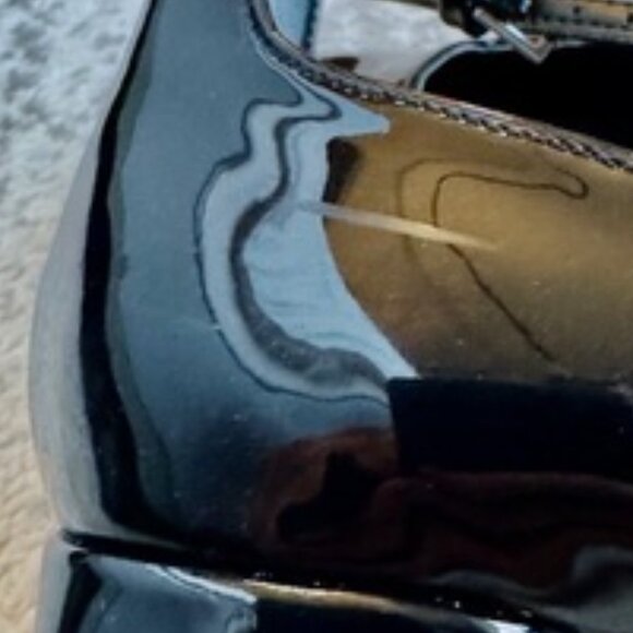 Zara Black Patent Double Strap Low Block Heel Mary Janes - Picture 9 of 15